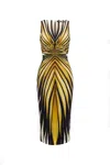 Roberto Cavalli Ray Of Gold Print Palazzo Pants In Multicolor