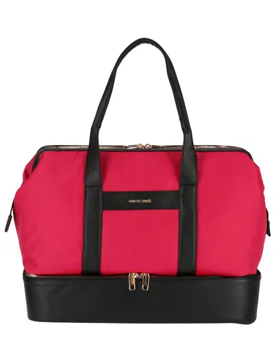 Roberto Cavalli Drop Bottom Weekender Bag Raspberr In Red