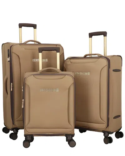Roberto Cavalli Duomo Collection 3pc Expandable Luggage Set In Brown