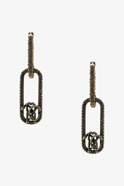 Roberto Cavalli Earrings With Monogram Rc In Gray