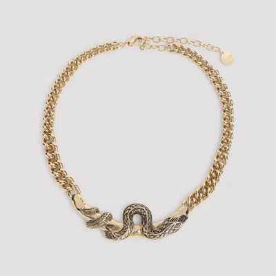 Roberto Cavalli Elegant Brass Statement Necklace For Women In Gold
