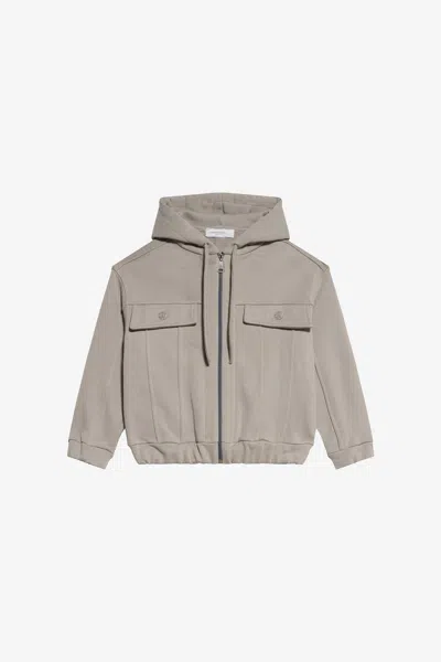 Roberto Cavalli Kids' Eleganter Hoodie In Taupe In Brown
