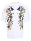 Roberto Cavalli Elements Foulard T-shirt In White