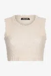 Roberto Cavalli Elfenbeinfarbenes Strickoberteil Mit Struktur In Light Brown