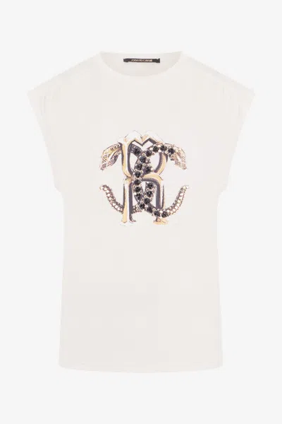 Roberto Cavalli Ivory T-shirt In White