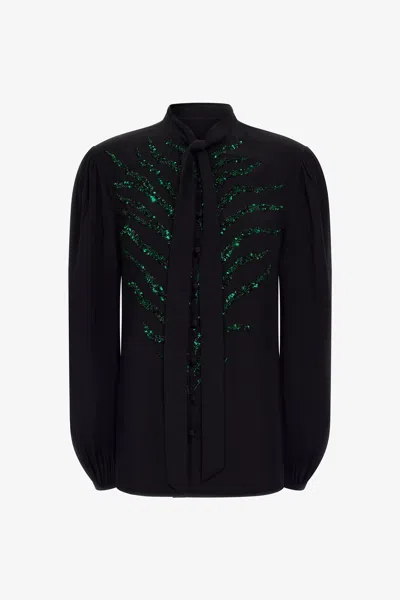 ROBERTO CAVALLI BLUSE MIT VERZIERUNGEN