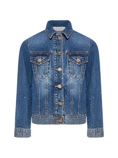 Roberto Cavalli Kids' Embellished Denim Jacket In Blue
