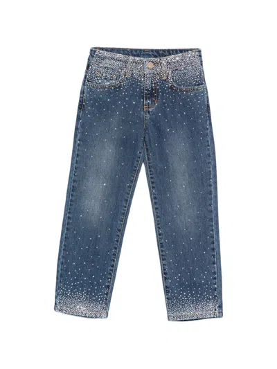 Roberto Cavalli Kids' Embellished Jeans In Blue