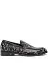 Roberto Cavalli Embellished Slip-on Loafers In Black
