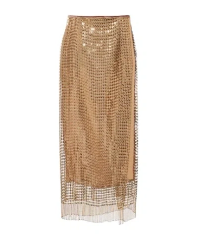 Roberto Cavalli Embellished Wrap Skirt In Burgundy