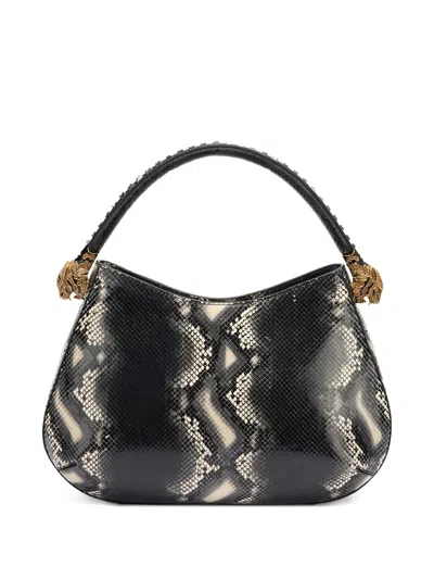 Roberto Cavalli Embossed-leather Shoulder Bag In Black