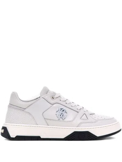 Roberto Cavalli Embossed-logo Trainers In White