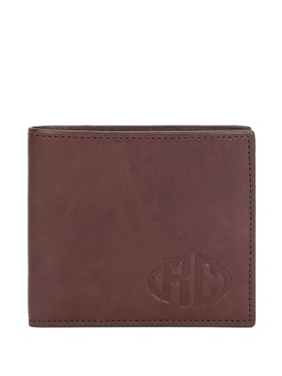 ROBERTO CAVALLI EMBOSSED MONOGRAM LEATHER WALLET