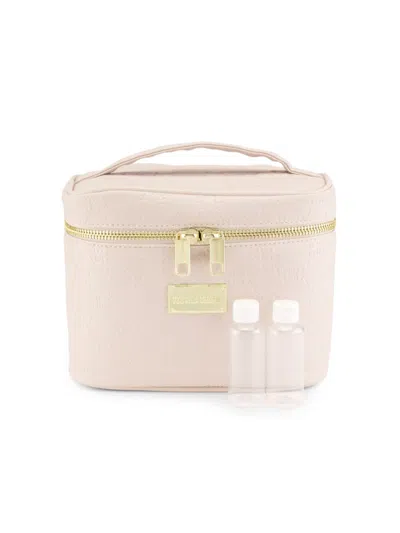 Roberto Cavalli Kids' Embossed Monogram Vanity Bag In Cream