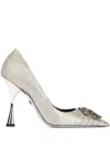 Roberto Cavalli Pumps With Mirror Snake Monogram In Grey