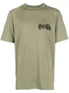 Roberto Cavalli Crystal-embellished Logo-print T-shirt In Green