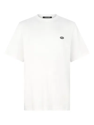 Roberto Cavalli Embroidered-logo T-shirt In White