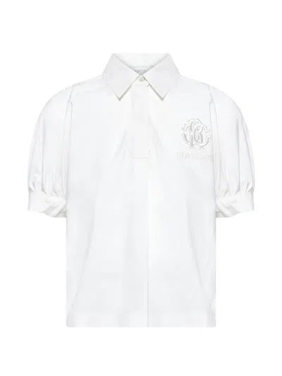 Roberto Cavalli Kids' Embroidered Polo Shirt In White