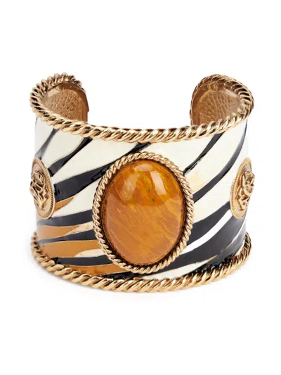 Roberto Cavalli Enameled Metal Bracelet In Black