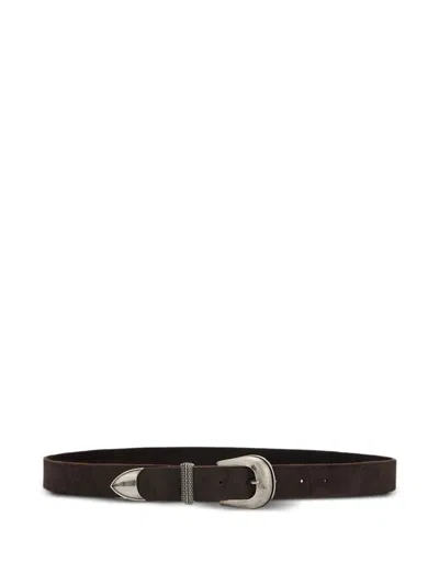 Roberto Cavalli Engraved-buckle Belt In Brown