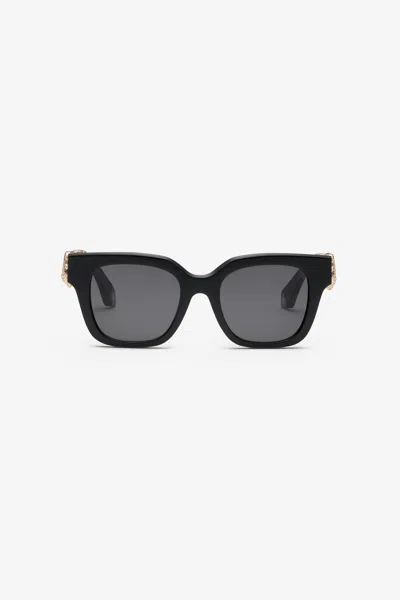 Roberto Cavalli Exclusive Model With Casting Tecnique Manufactured Temples In Shiny Black