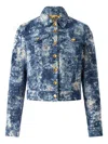 Roberto Cavalli Denim Jacket With Discoloration In Multi