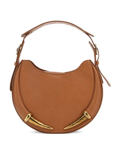 Roberto Cavalli Fang Bag Curved-handle Shoulder Bag In Brown