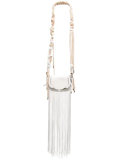 Roberto Cavalli Fang Bag Fringed Shoulder Bag In Neutrals