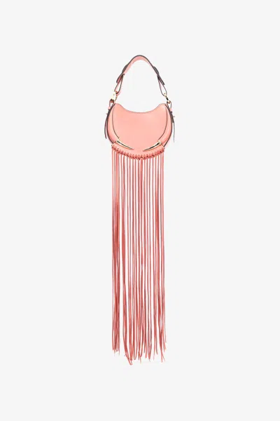Roberto Cavalli Fang Bag Shoulder Bag With Fringes In Pink