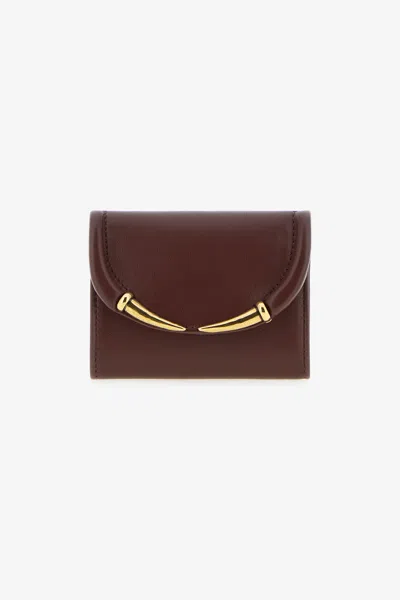 Roberto Cavalli Fang Closure Wallet In Burgundy