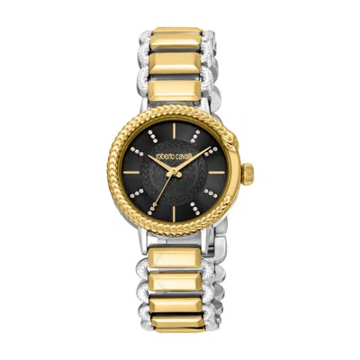 Roberto Cavalli Fashion Watch Quartz Black Dial Ladies Watch Rc5l020m0095 In Two Tone  / Black / Gold Tone / Yellow