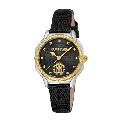 Roberto Cavalli Fashion Watch Quartz Black Dial Ladies Watch Rv1l225l0031 In Black / Gold Tone / Yellow
