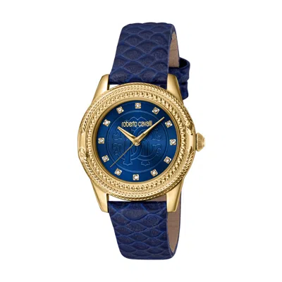 Roberto Cavalli Fashion Watch Quartz Blue Dial Ladies Watch Rc5l063l0025 In Blue / Gold Tone / Yellow