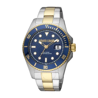Roberto Cavalli Fashion Watch Quartz Blue Dial Men's Watch Rc5g042m0075 In Two Tone  / Blue / Gold Tone / Yellow