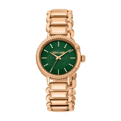Roberto Cavalli Fashion Watch Quartz Green Dial Ladies Watch Rc5l020m0075 In Gold Tone / Green / Rose / Rose Gold Tone