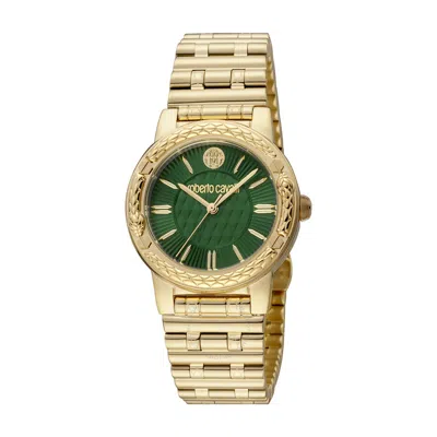 Roberto Cavalli Fashion Watch Quartz Green Dial Ladies Watch Rc5l033m0065 In Gold Tone / Green / Yellow