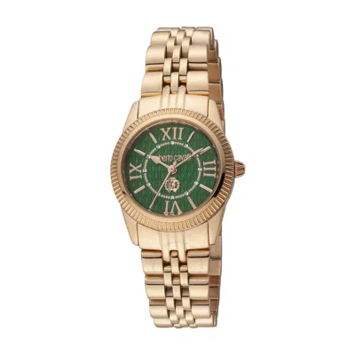 Roberto Cavalli Fashion Watch Quartz Green Dial Ladies Watch Rc5l035m0075 In Gold Tone / Green / Rose / Rose Gold Tone