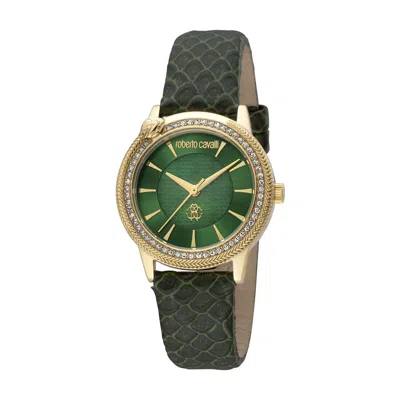 Roberto Cavalli Fashion Watch Quartz Green Dial Ladies Watch Rc5l037l0025 In Gold Tone / Green / Yellow