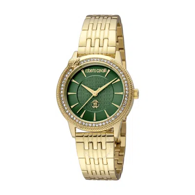 Roberto Cavalli Fashion Watch Quartz Green Dial Ladies Watch Rc5l037m0065 In Gold Tone / Green / Yellow