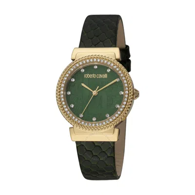 Roberto Cavalli Fashion Watch Quartz Green Dial Ladies Watch Rc5l039l0025 In Gold Tone / Green / Yellow