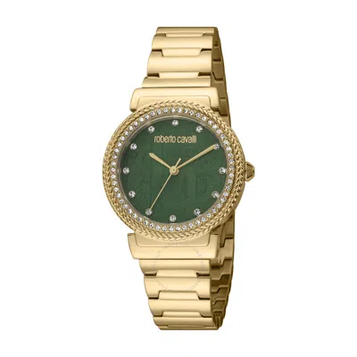 Roberto Cavalli Fashion Watch Quartz Green Dial Ladies Watch Rc5l039m0065 In Gold Tone / Green / Yellow