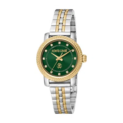 Roberto Cavalli Fashion Watch Quartz Green Dial Ladies Watch Rc5l058m0085 In Two Tone  / Gold Tone / Green / Yellow