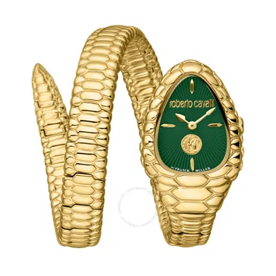 Roberto Cavalli Fashion Watch Quartz Green Dial Ladies Watch Rv1l187m0041 In Gold Tone / Green / Yellow