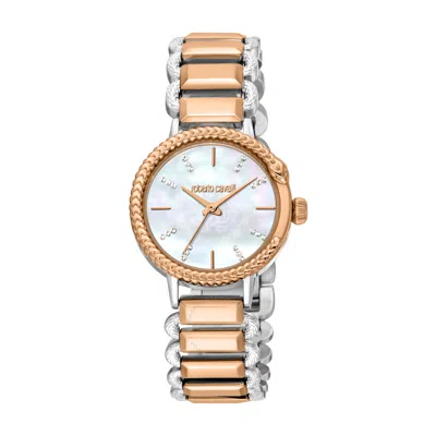Roberto Cavalli Fashion Watch Quartz Ladies Watch Rc5l020m0105 In Two Tone  / Gold Tone / Mop / Mother Of Pearl / Rose / Rose Gold Tone