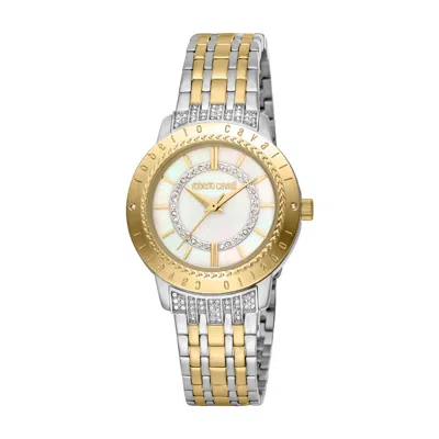 Roberto Cavalli Fashion Watch Quartz Ladies Watch Rc5l030m0085 In Two Tone  / Gold Tone / Mop / Mother Of Pearl / Yellow