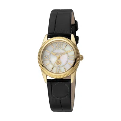 Roberto Cavalli Fashion Watch Quartz Ladies Watch Rc5l035l0025 In Black / Gold Tone / Mop / Mother Of Pearl / Yellow