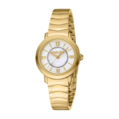 Roberto Cavalli Fashion Watch Quartz Ladies Watch Rc5l056m0055 In Gold Tone / Mop / Mother Of Pearl / Yellow