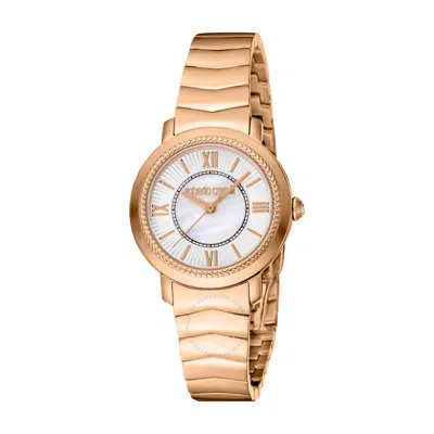 Roberto Cavalli Fashion Watch Quartz Ladies Watch Rc5l056m0075 In Gold Tone / Mop / Mother Of Pearl / Rose / Rose Gold Tone