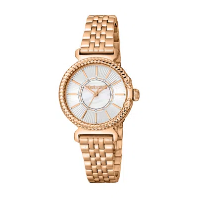 Roberto Cavalli Fashion Watch Quartz Ladies Watch Rc5l061m0075 In Gold Tone / Mop / Mother Of Pearl / Rose / Rose Gold Tone