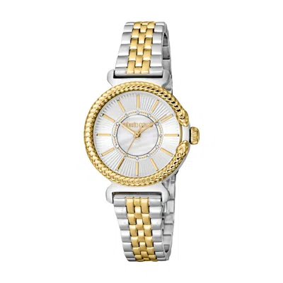 Roberto Cavalli Fashion Watch Quartz Ladies Watch Rc5l061m0085 In Two Tone  / Gold Tone / Mop / Mother Of Pearl / Yellow
